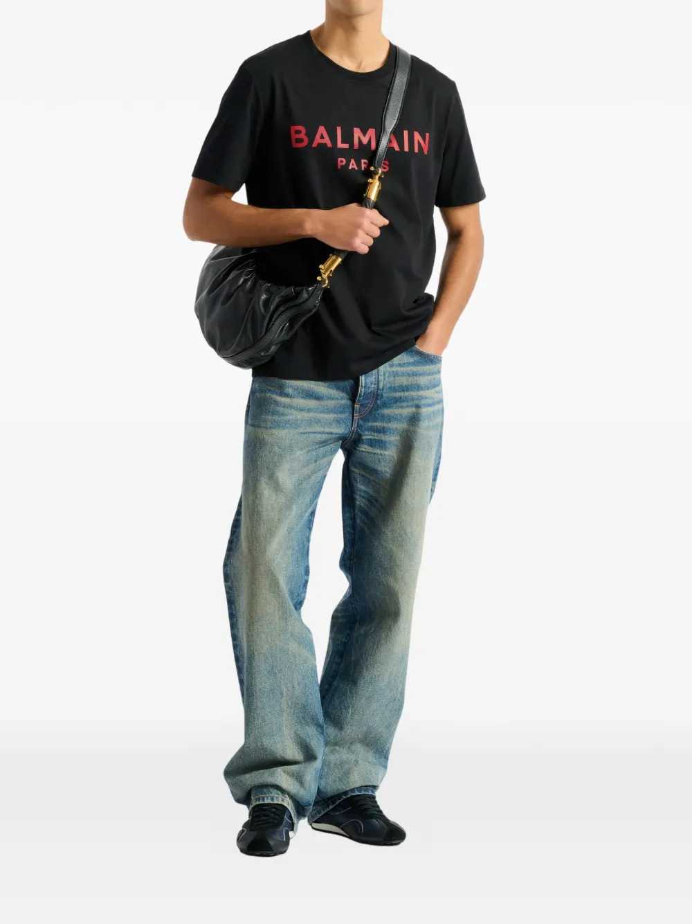 Balmain Men Balmain Paris Print T-Shirt BALMAIN