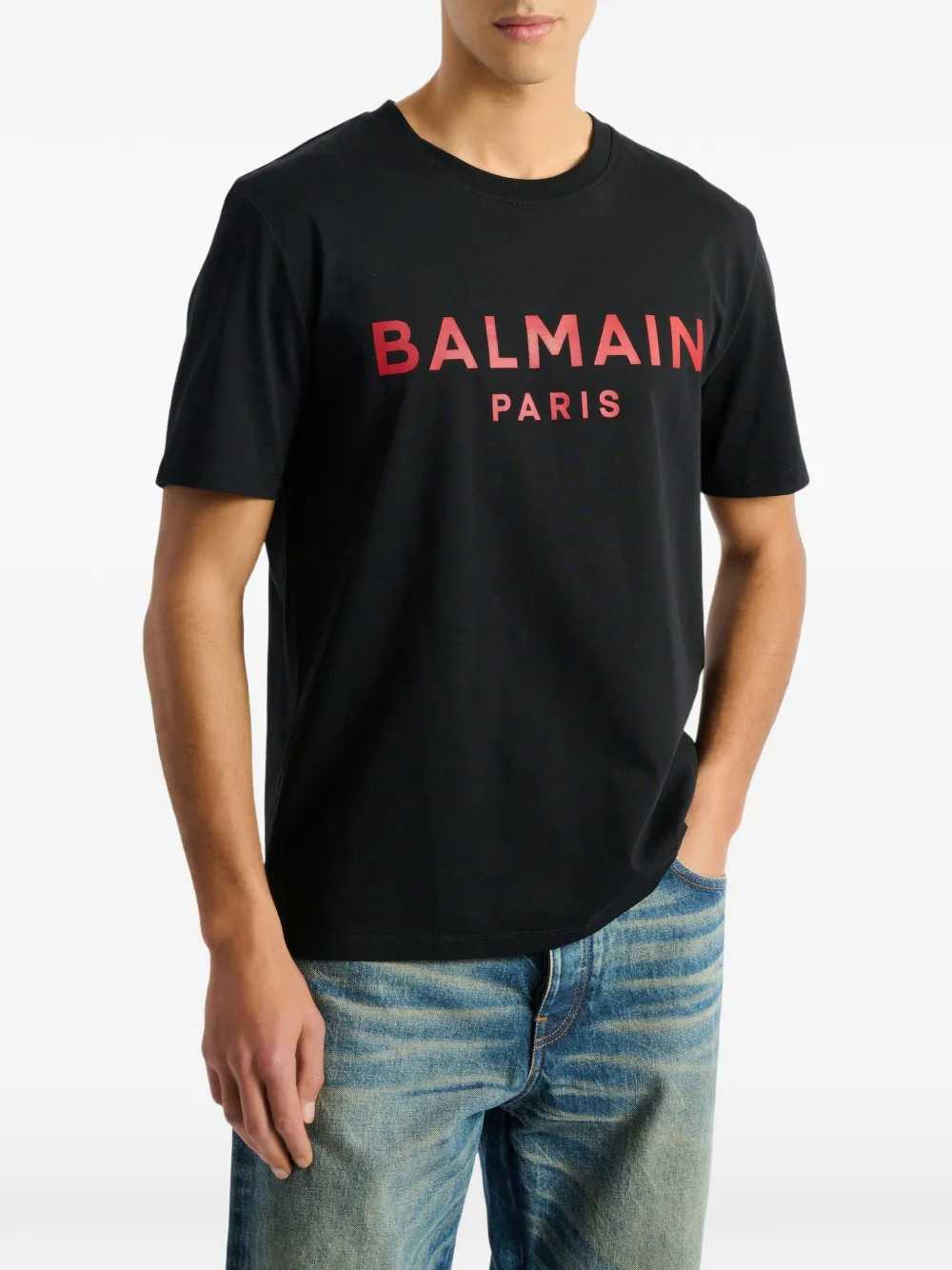 Balmain Men Balmain Paris Print T-Shirt BALMAIN
