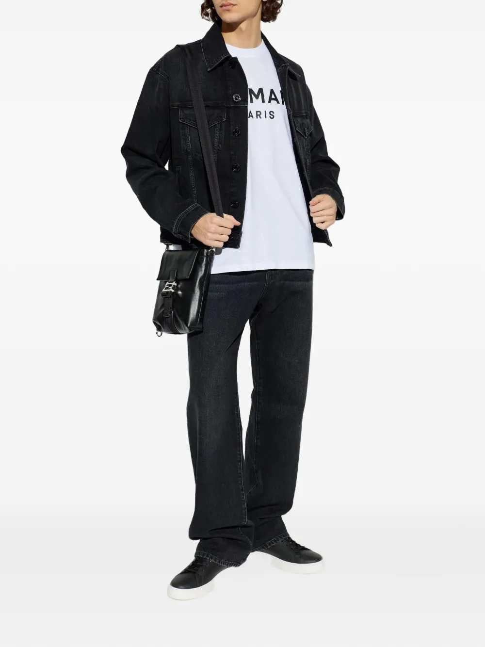 Balmain Men Balmain Paris Print T-Shirt BALMAIN