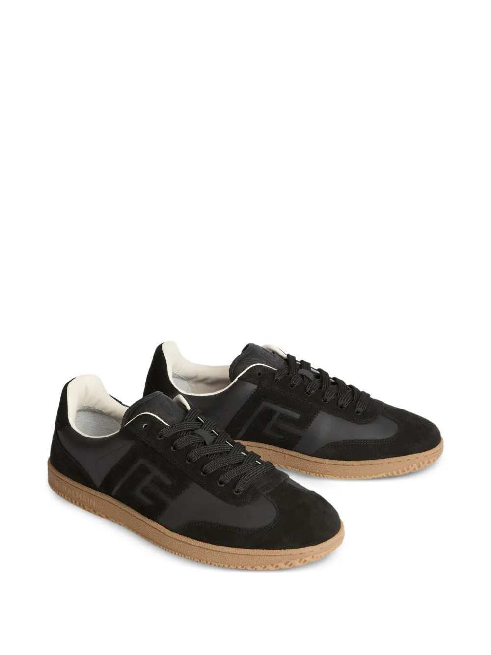 Balmain Men Swan Sneakers In Suede And Smooth Leather BALMAIN
