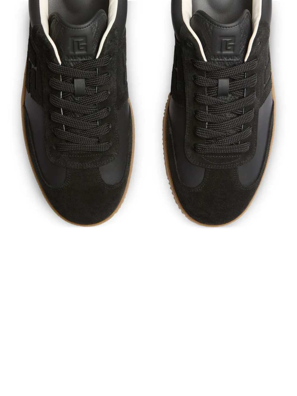 Balmain Men Swan Sneakers In Suede And Smooth Leather BALMAIN