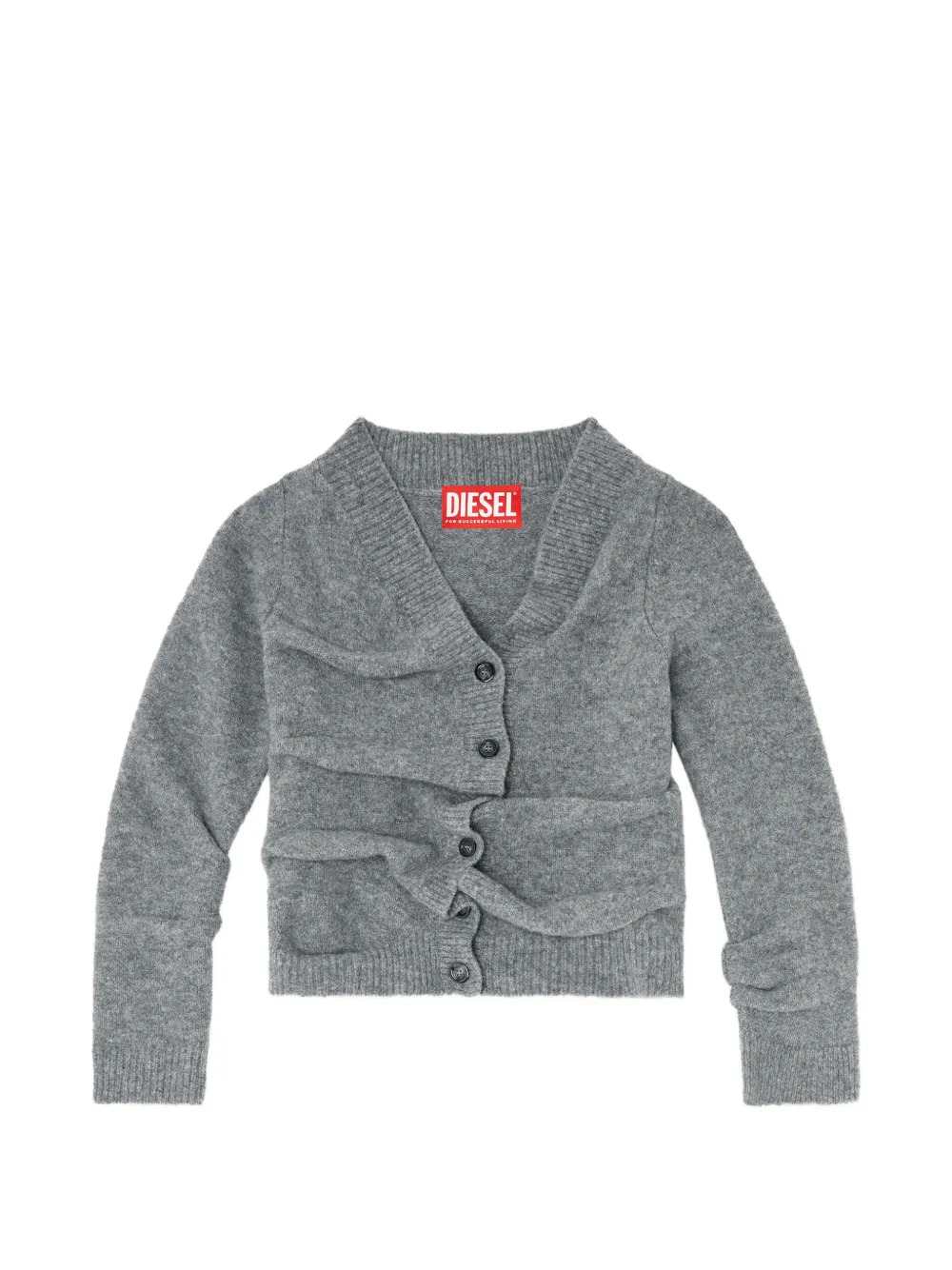 Diesel Women Crinkle-Effect Cropped Cardigan DIESEL
