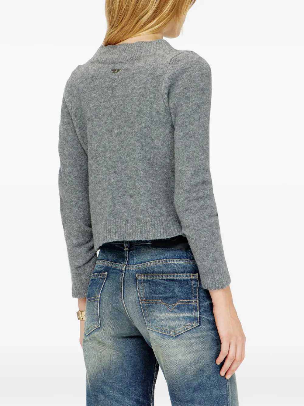 Diesel Women Crinkle-Effect Cropped Cardigan DIESEL