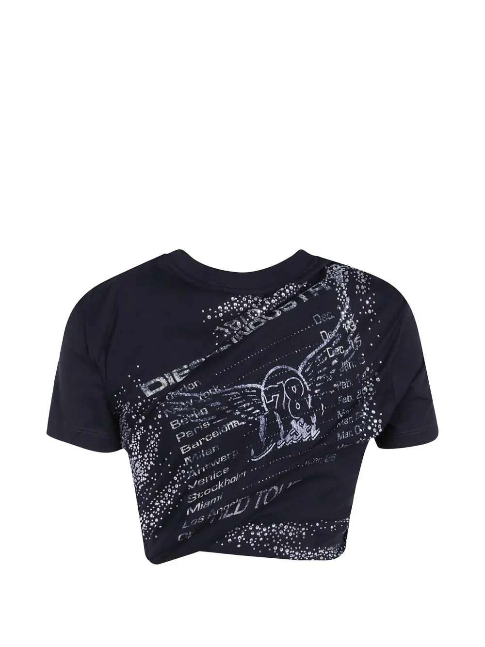 Diesel Women Double-Layer Jersey T-Shirt With Ruffles DIESEL