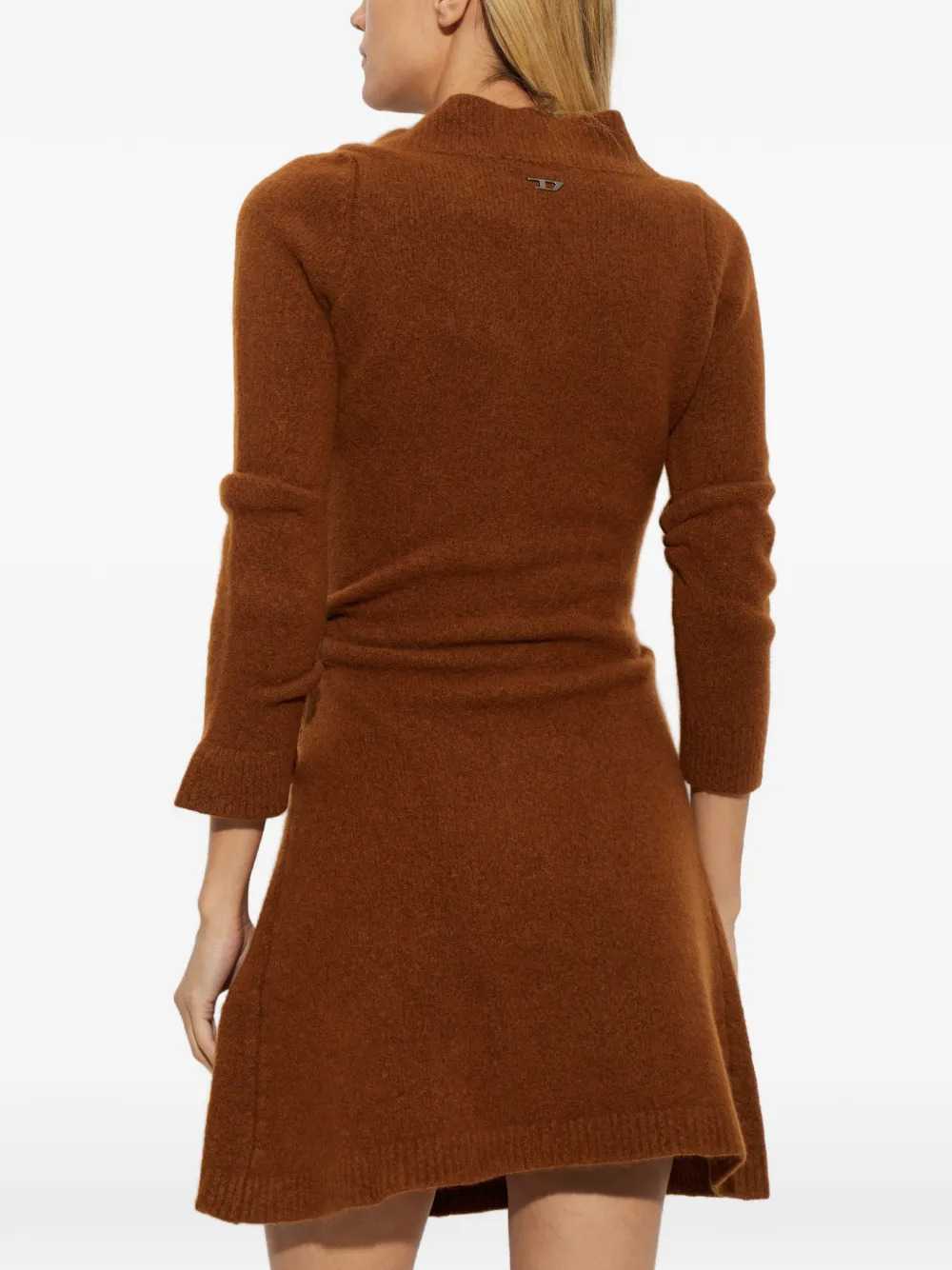Diesel Women Cardigan-Style Dress In Crinkled Boiled Wool DIESEL