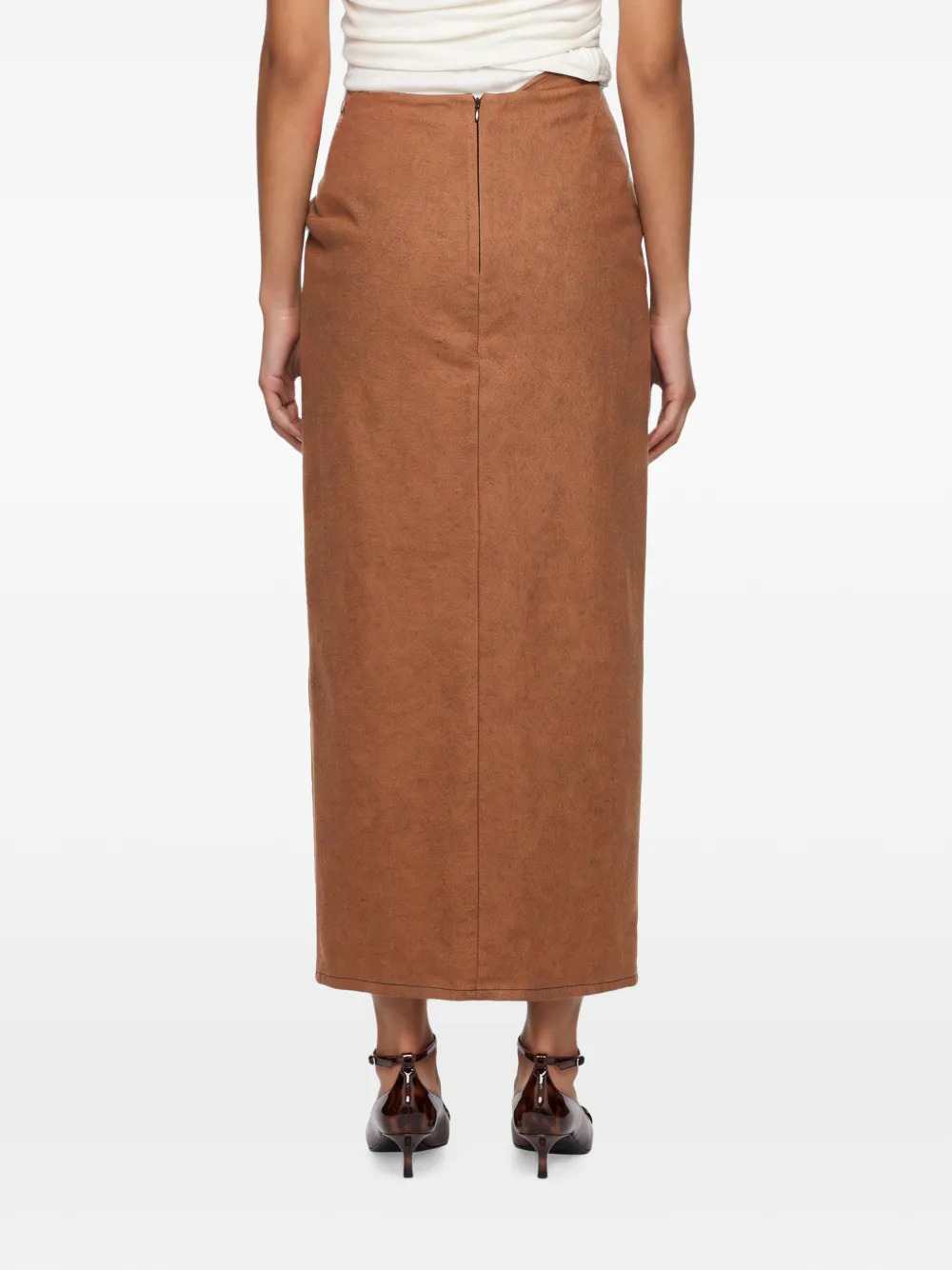 Diesel Women Draped Denim Midi Skirt DIESEL