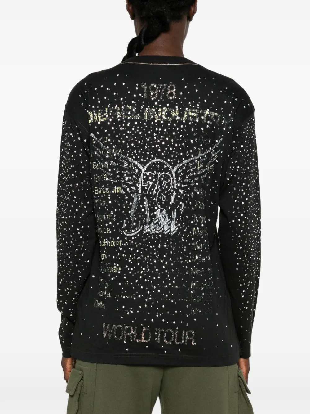 Diesel Men Rhinestone Long-Sleeve T-Shirt DIESEL