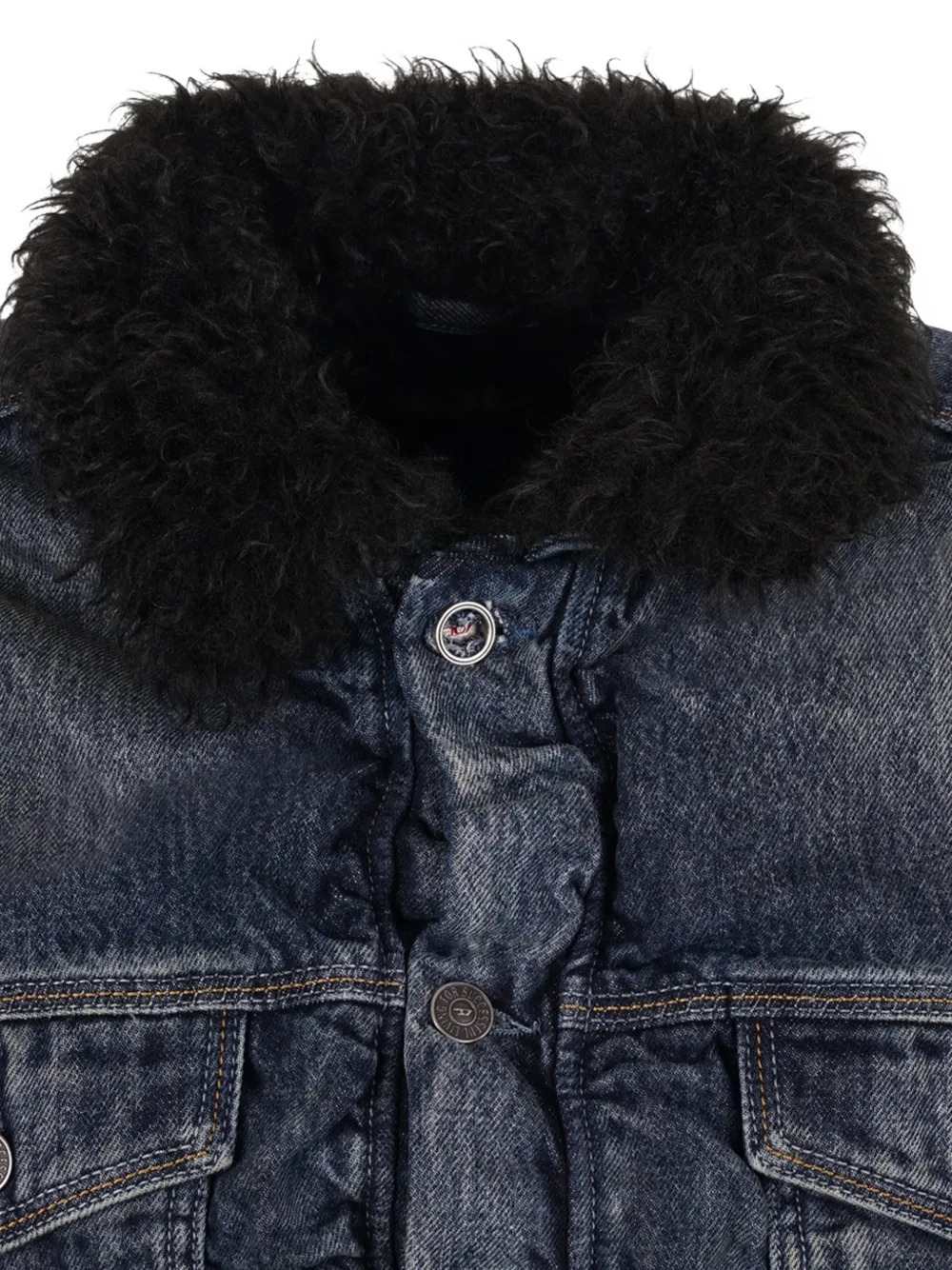 Diesel Unisex D-Curly-Fsj1 Jacket With A Washed-Out Effect And Ruffle Detail DIESEL