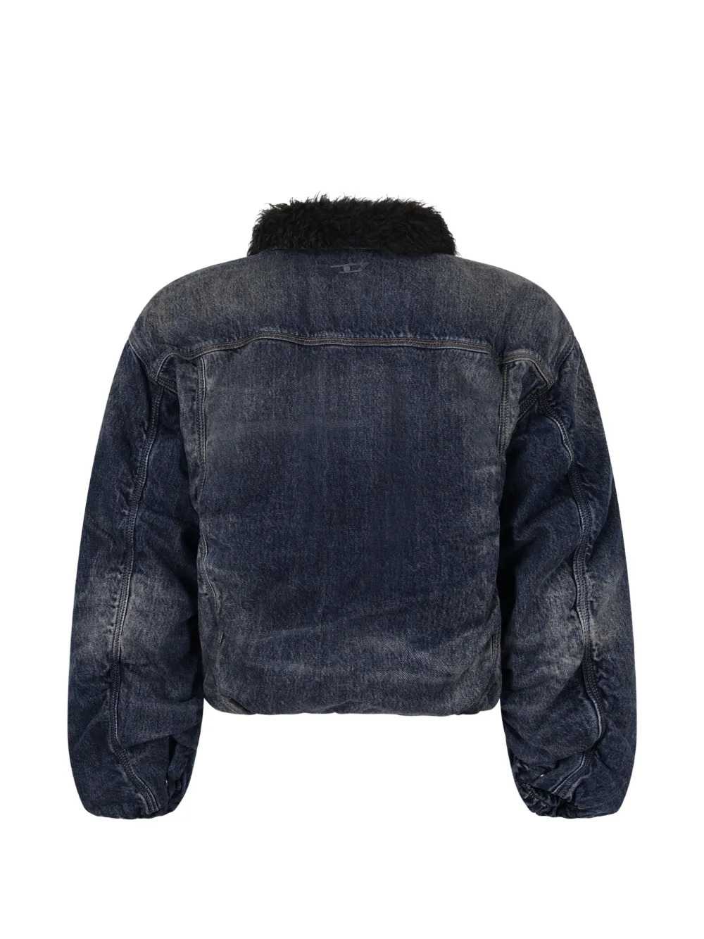 Diesel Unisex D-Curly-Fsj1 Jacket With A Washed-Out Effect And Ruffle Detail DIESEL