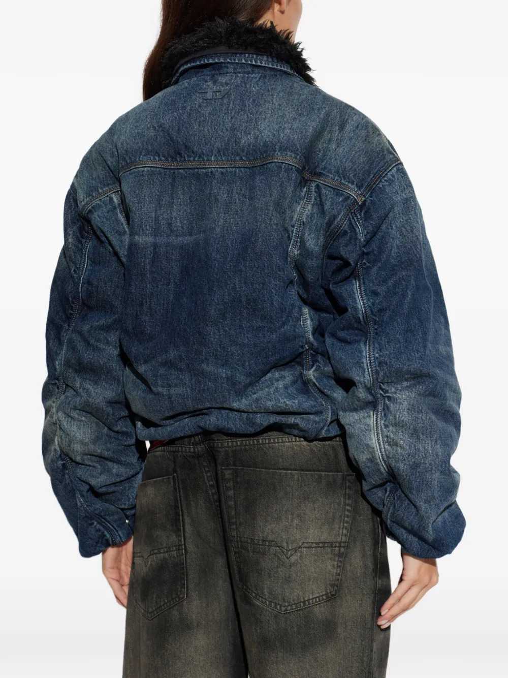 Diesel Unisex D-Curly-Fsj1 Jacket With A Washed-Out Effect And Ruffle Detail DIESEL