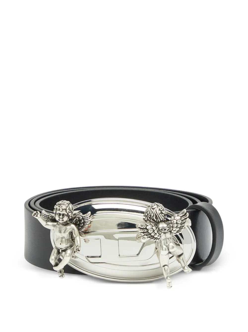 Diesel Unisex Leather Belt With 3.5 Cm Oval D Buckle DIESEL