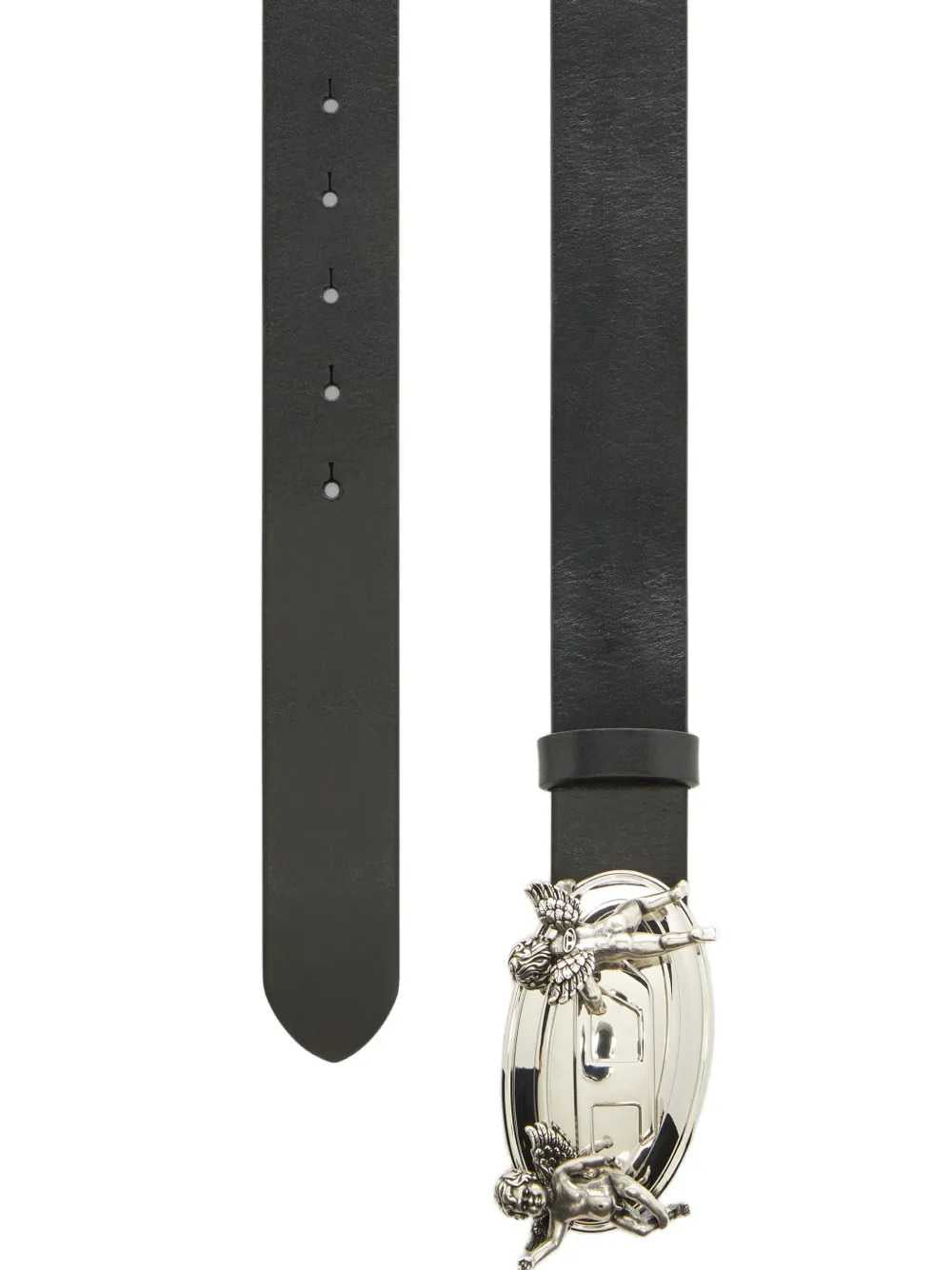 Diesel Unisex Leather Belt With 3.5 Cm Oval D Buckle DIESEL