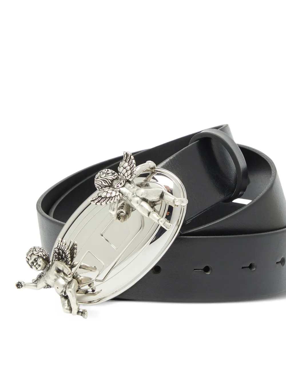 Diesel Unisex Leather Belt With 3.5 Cm Oval D Buckle DIESEL