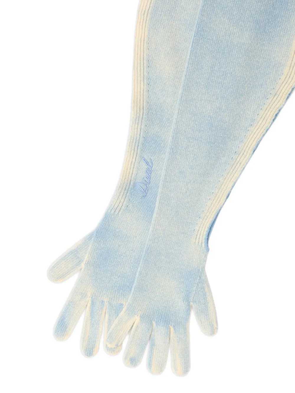 Diesel Unisex Two-Tone Wool Hybrid Scarf With Integrated Gloves DIESEL