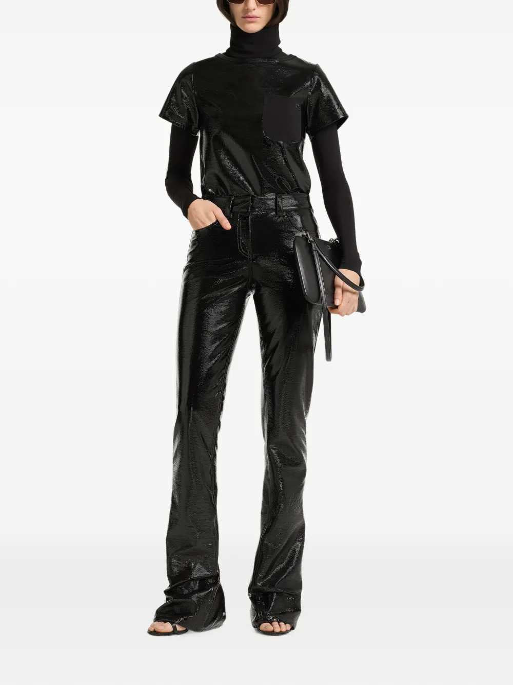 Courreges Women Vinyl-Detail T-Shirt With Pocket COURREGES