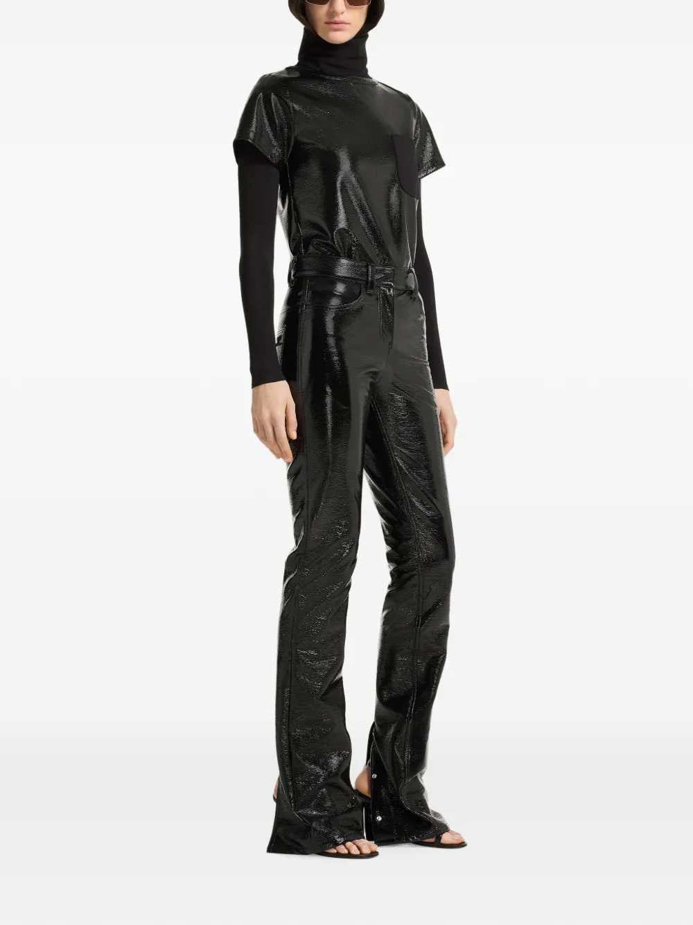 Courreges Women Vinyl-Detail T-Shirt With Pocket COURREGES