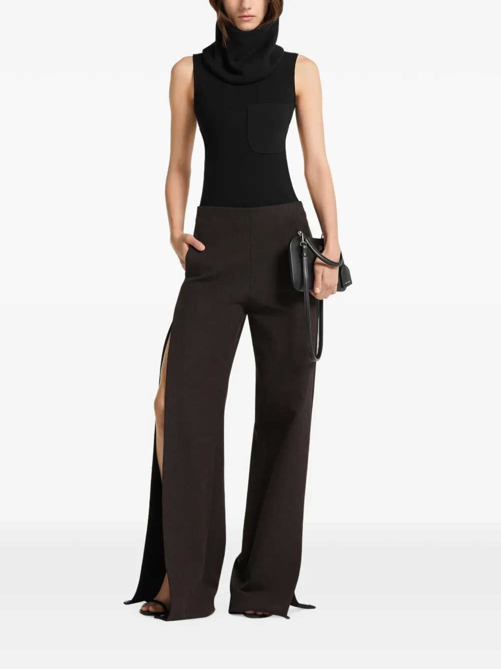 Courreges Women Melange Trousers With Snap Buttons COURREGES