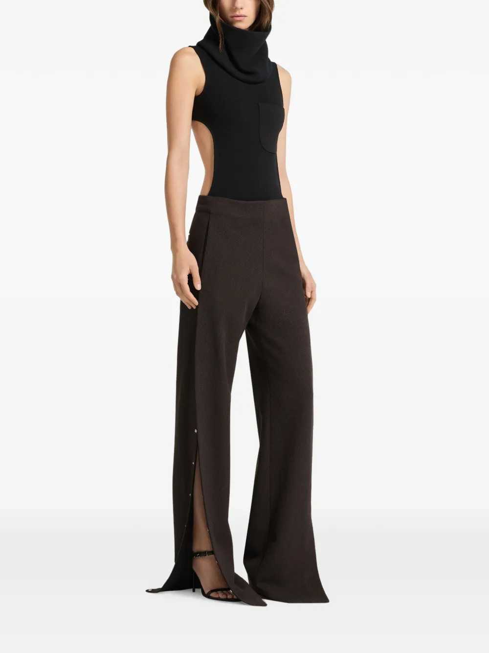 Courreges Women Melange Trousers With Snap Buttons COURREGES