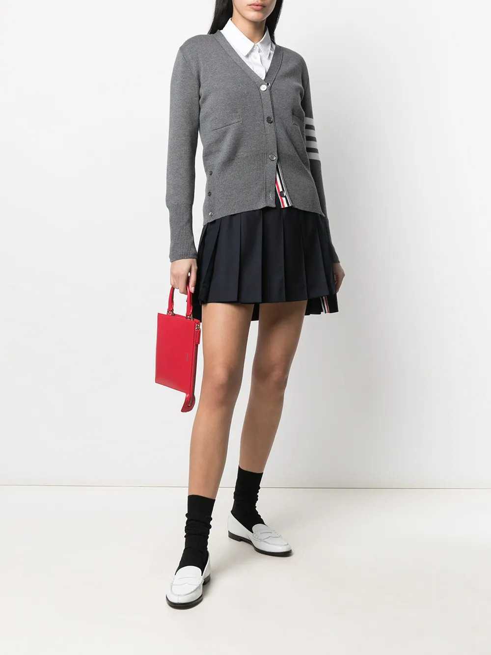Thom Browne Women Super 120S Pleated Miniskirt THOM BROWNE