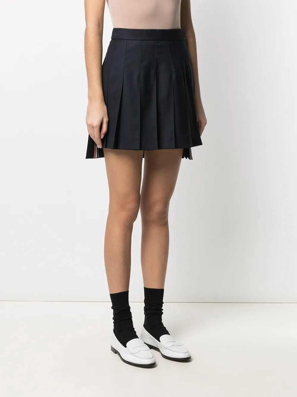 Thom Browne Women Super 120S Pleated Miniskirt THOM BROWNE