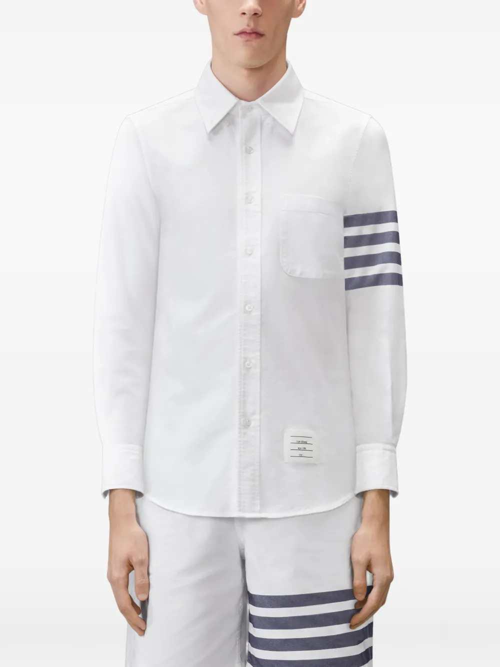 Thom Browne Men Oxford Shirt With 4-Stripe Detail THOM BROWNE
