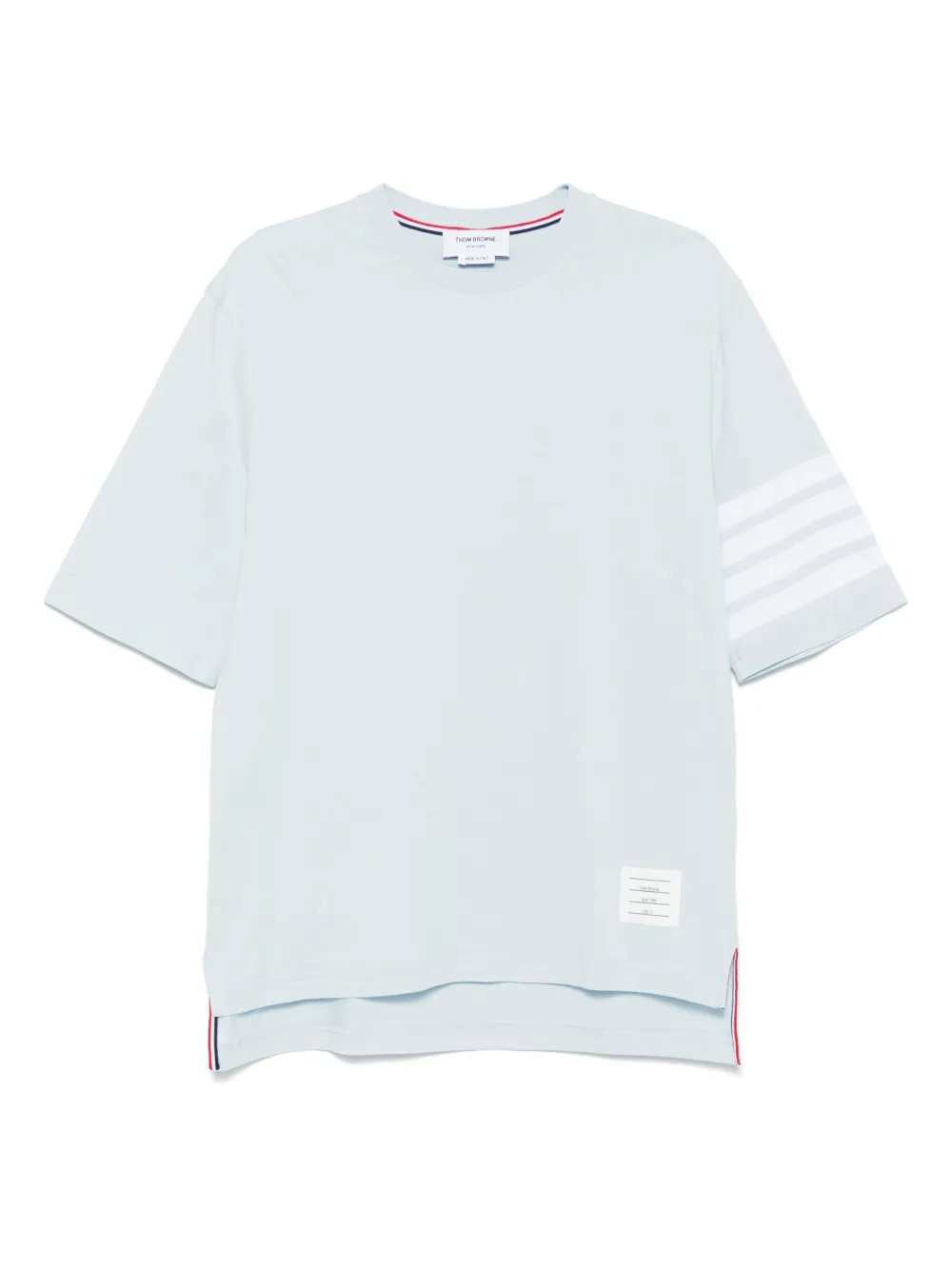 Thom Browne Men Striped-Detail T-Shirt THOM BROWNE