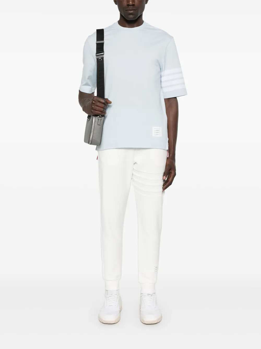 Thom Browne Men Striped-Detail T-Shirt THOM BROWNE