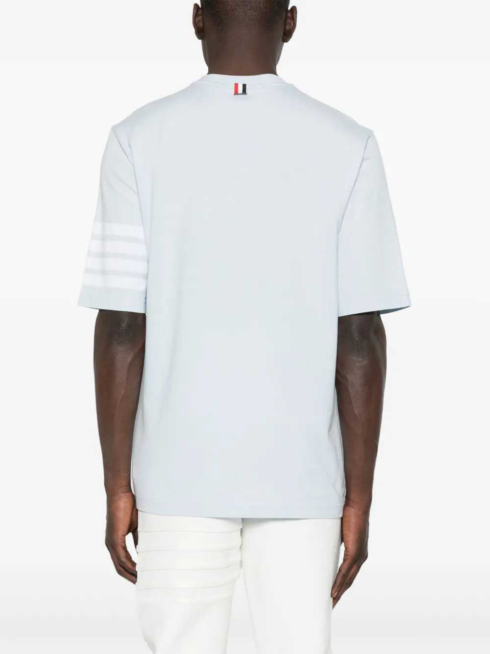 Thom Browne Men Striped-Detail T-Shirt THOM BROWNE