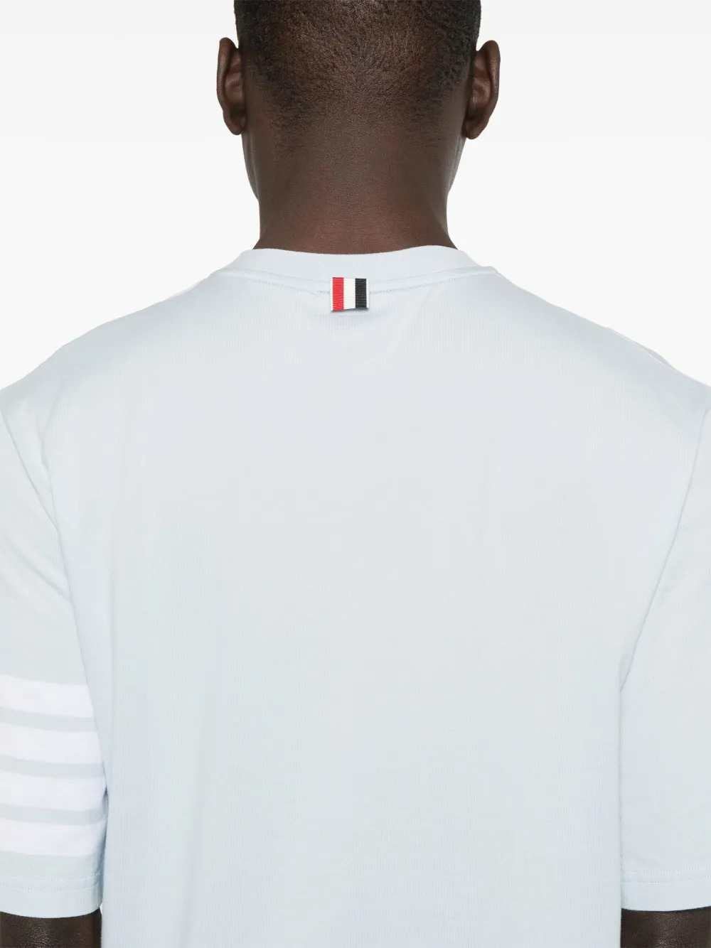 Thom Browne Men Striped-Detail T-Shirt THOM BROWNE