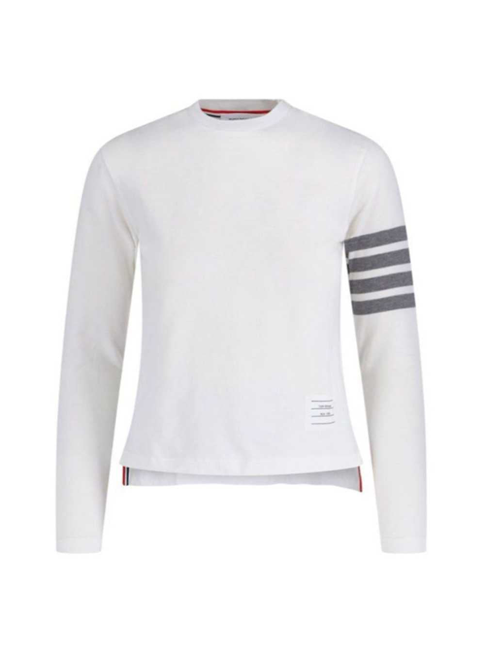 Thom Browne Women Striped-Detail T-Shirt THOM BROWNE