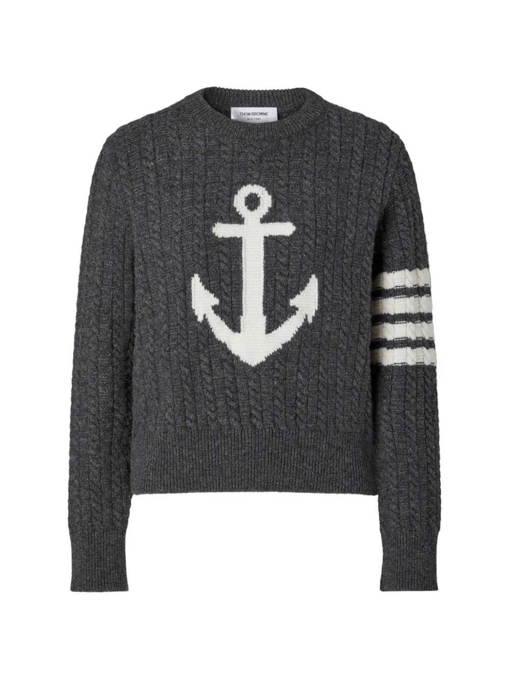 Thom Browne Women Merino Wool Sweater With 4-Bar Detail THOM BROWNE
