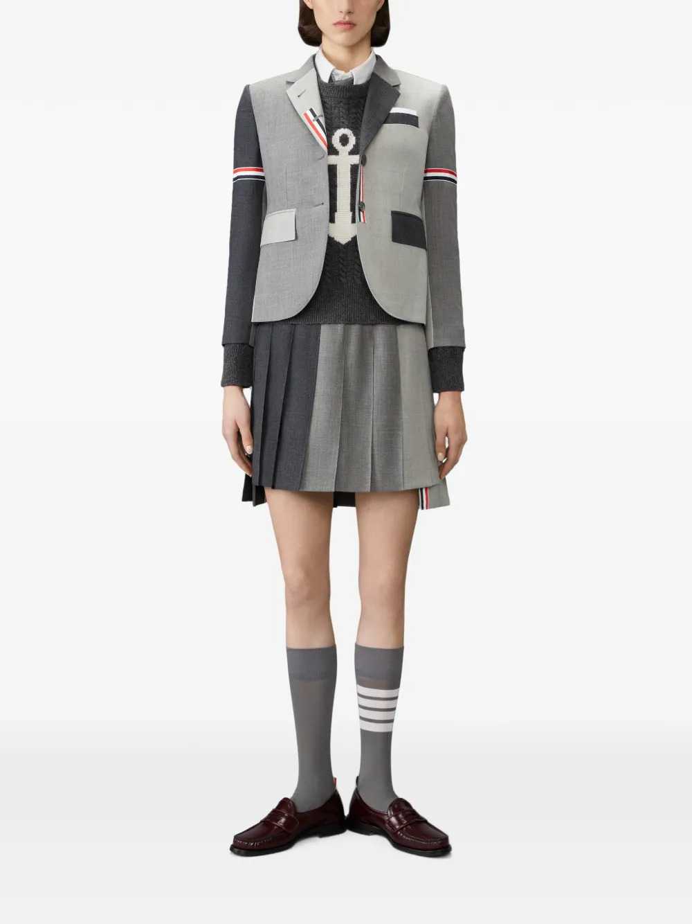 Thom Browne Women Merino Wool Sweater With 4-Bar Detail THOM BROWNE