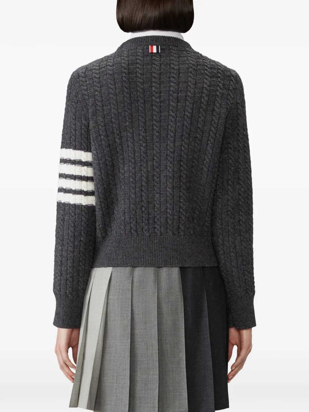 Thom Browne Women Merino Wool Sweater With 4-Bar Detail THOM BROWNE