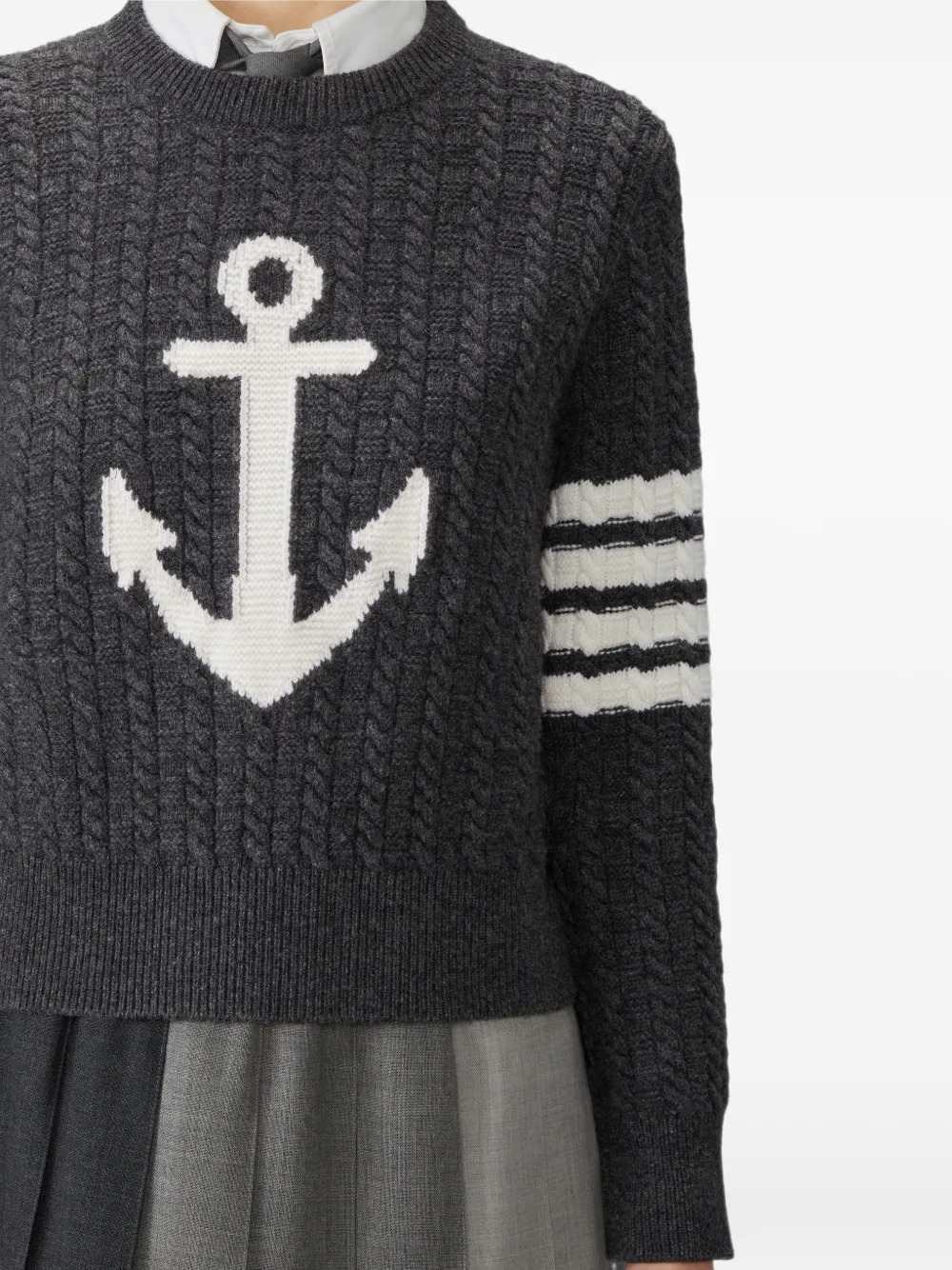 Thom Browne Women Merino Wool Sweater With 4-Bar Detail THOM BROWNE