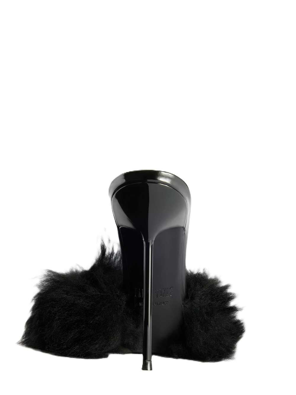 Paris Texas Women Furry Mule In Soft Fur With Patent Leather Inserts PARIS TEXAS