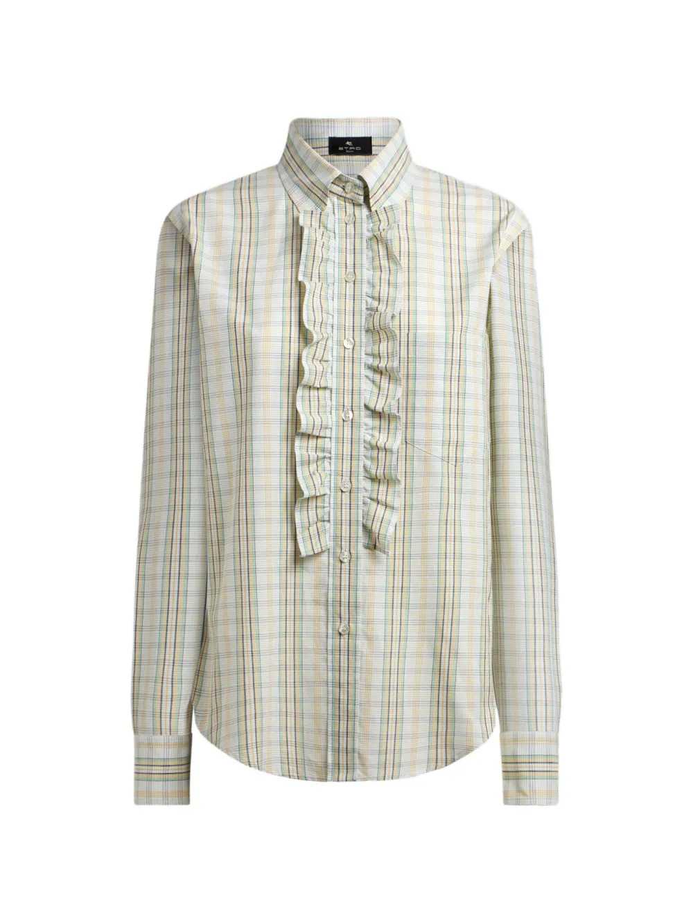 Etro Women Cotton Shirt With A Bib Front And A Checkered Pattern ETRO