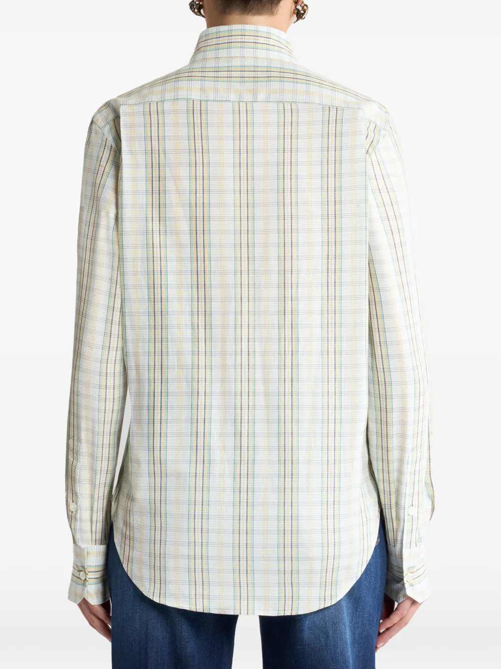 Etro Women Cotton Shirt With A Bib Front And A Checkered Pattern ETRO