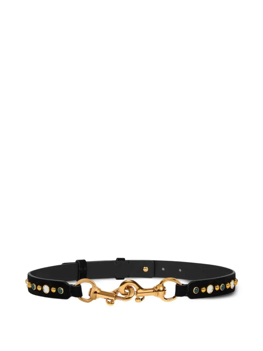 Etro Women Pony Suede Belt With Jeweled Studs ETRO