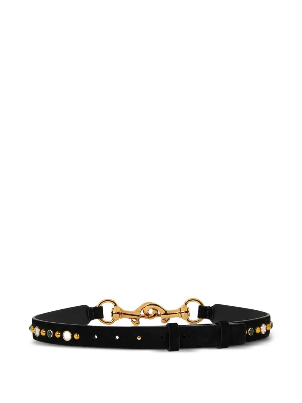 Etro Women Pony Suede Belt With Jeweled Studs ETRO