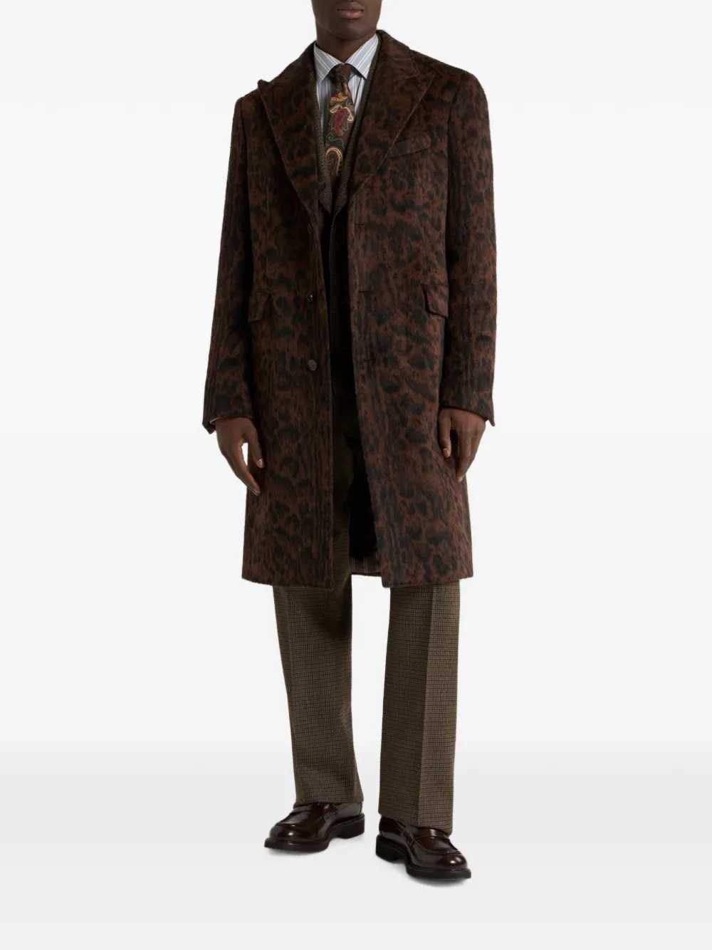 Etro Men Jacquard Coat With Animal Print ETRO