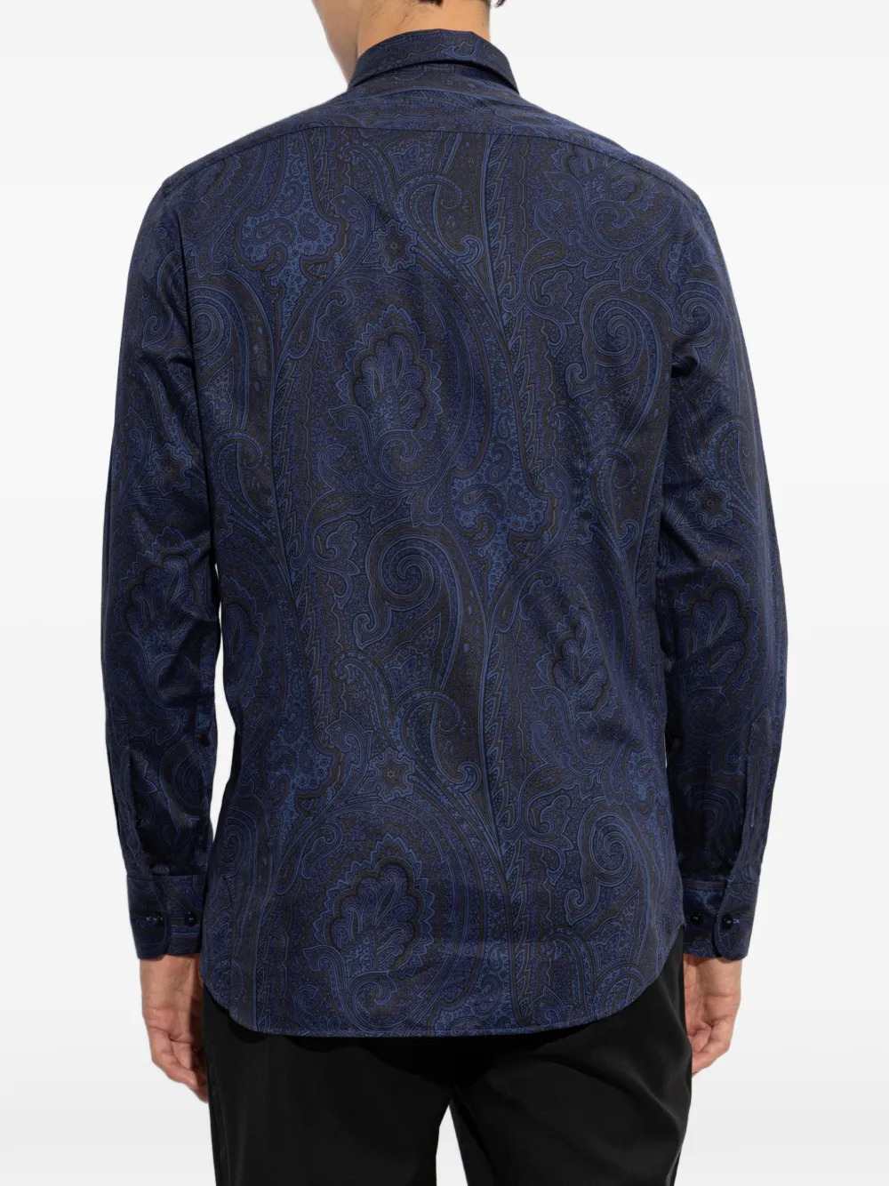 Etro Men Cotton Sateen Shirt With Arnica Motif ETRO