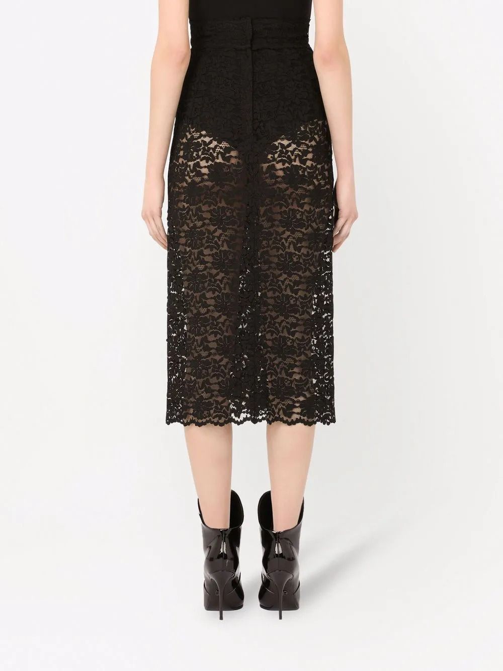 Dolce & Gabbana Women Floral Lace Midi Skirt DOLCE & GABBANA