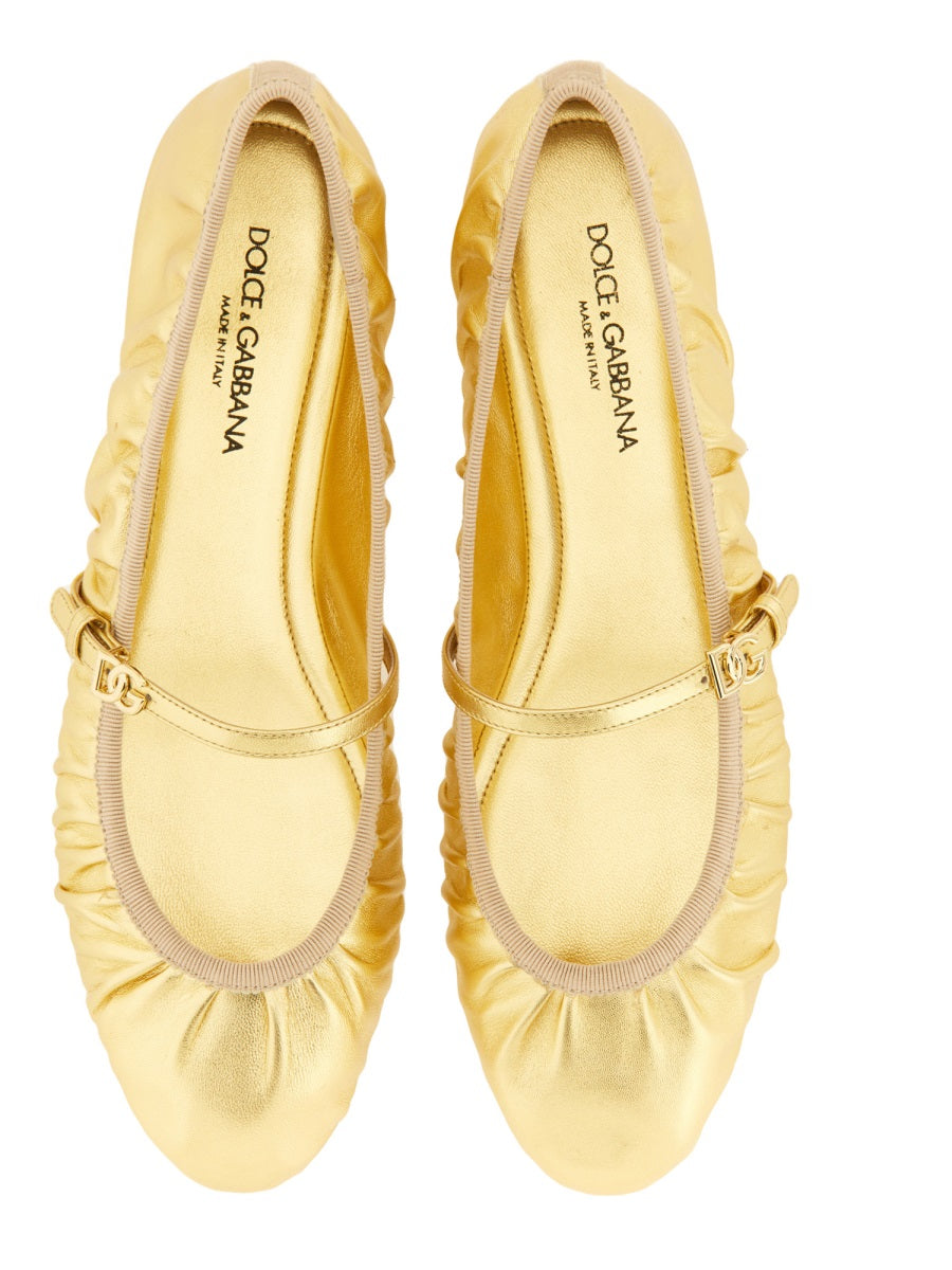 Dolce & Gabbana Women Mordoré Nappa Ballerina DOLCE & GABBANA
