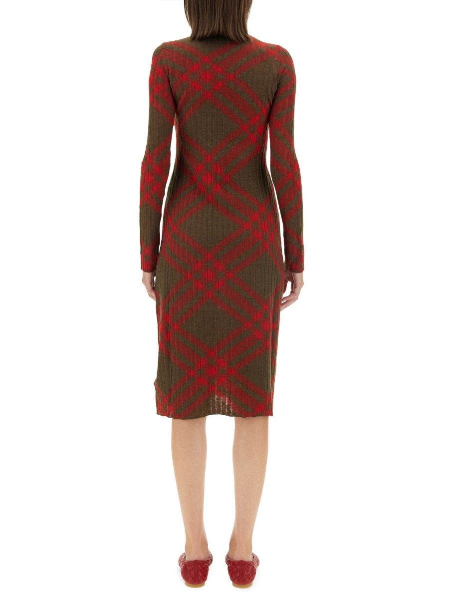 Burberry Women Check Wool Blend Dress BURBERRY