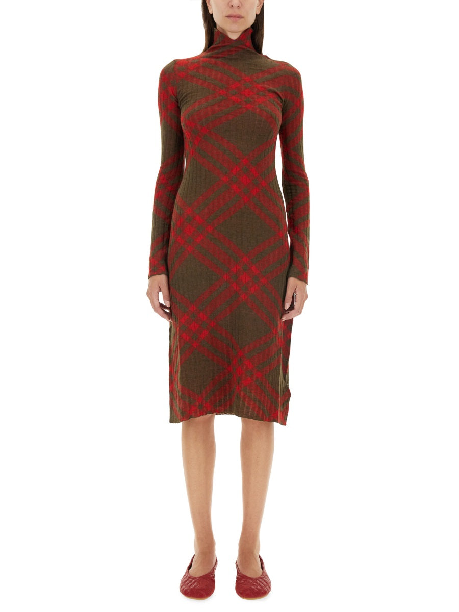 Burberry Women Check Wool Blend Dress BURBERRY