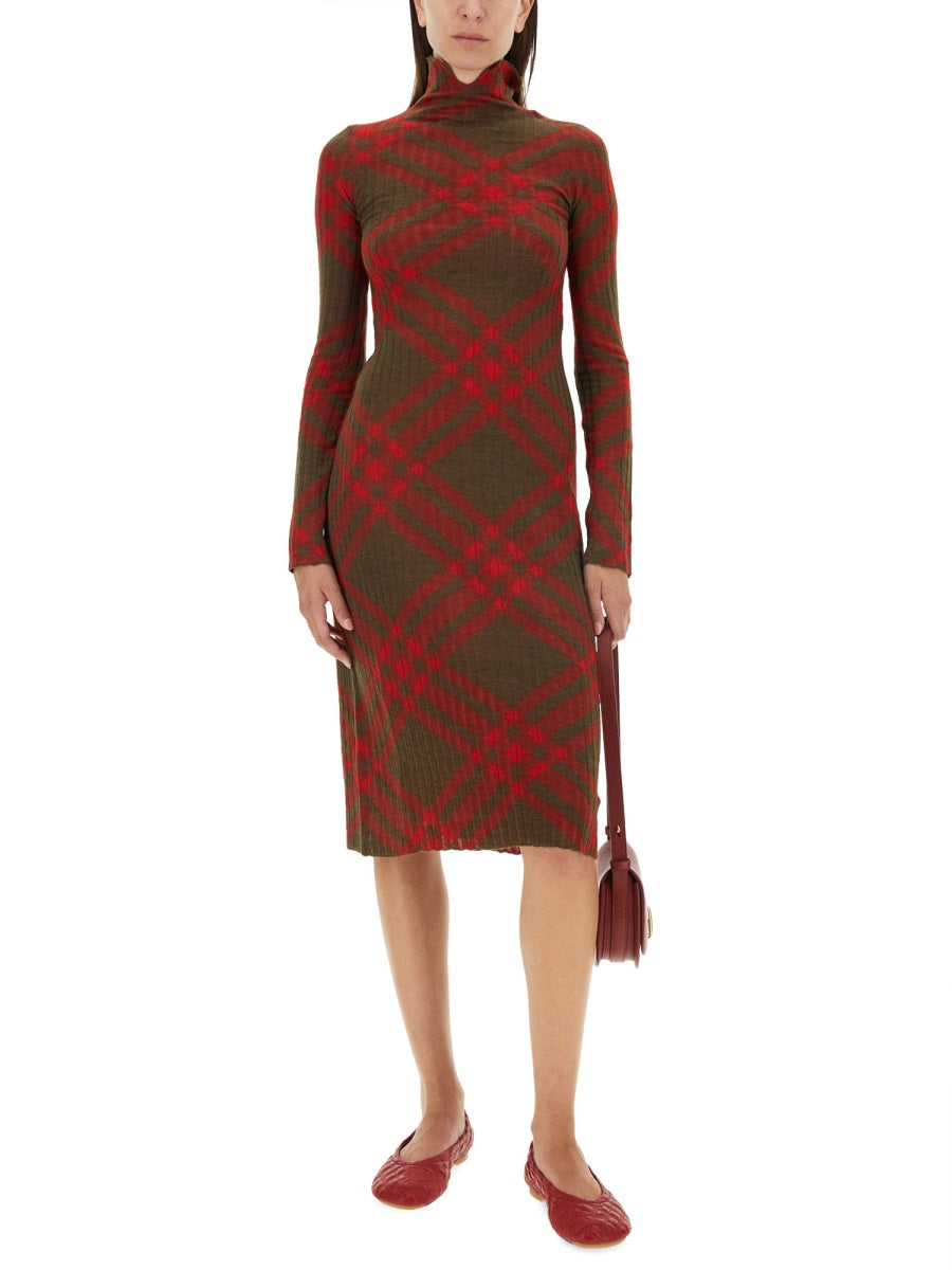 Burberry Women Check Wool Blend Dress BURBERRY