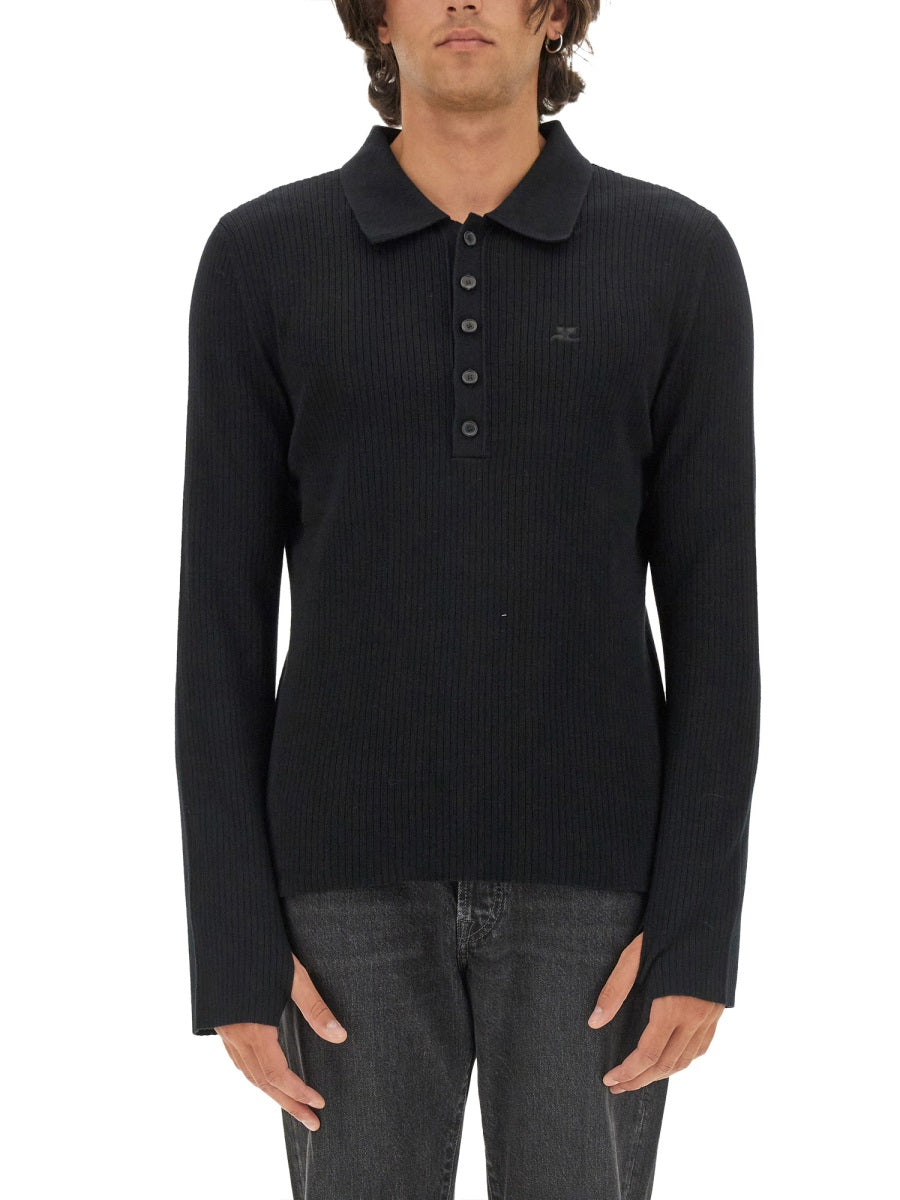 Courreges Men Polo With Logo COURREGES