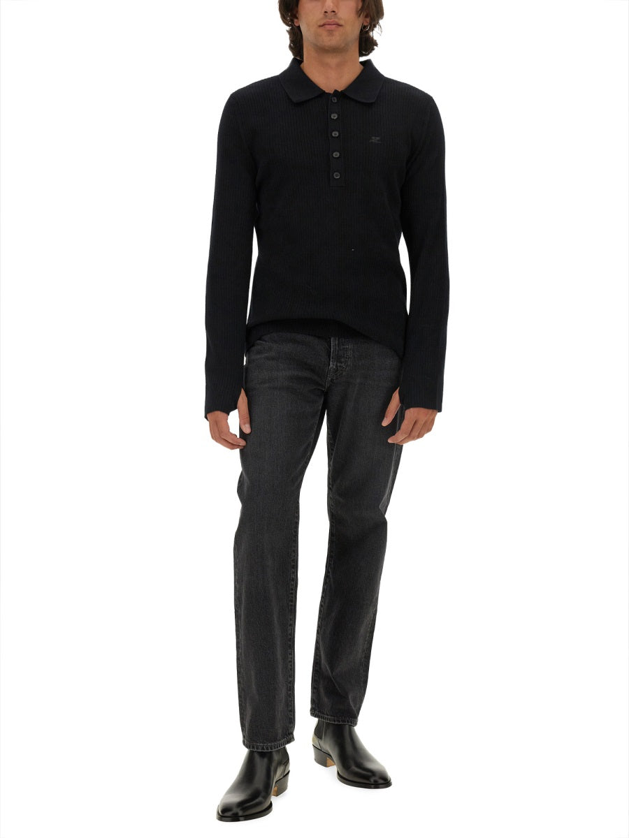 Courreges Men Polo With Logo COURREGES
