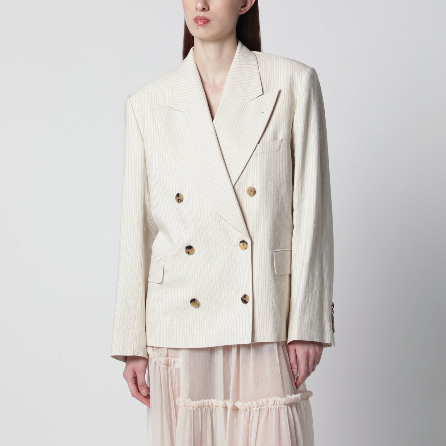 Dries Van Noten Ã‰Cru Oversized Double-Breasted Jacket By Dries Van Noten Women DRIES VAN NOTEN