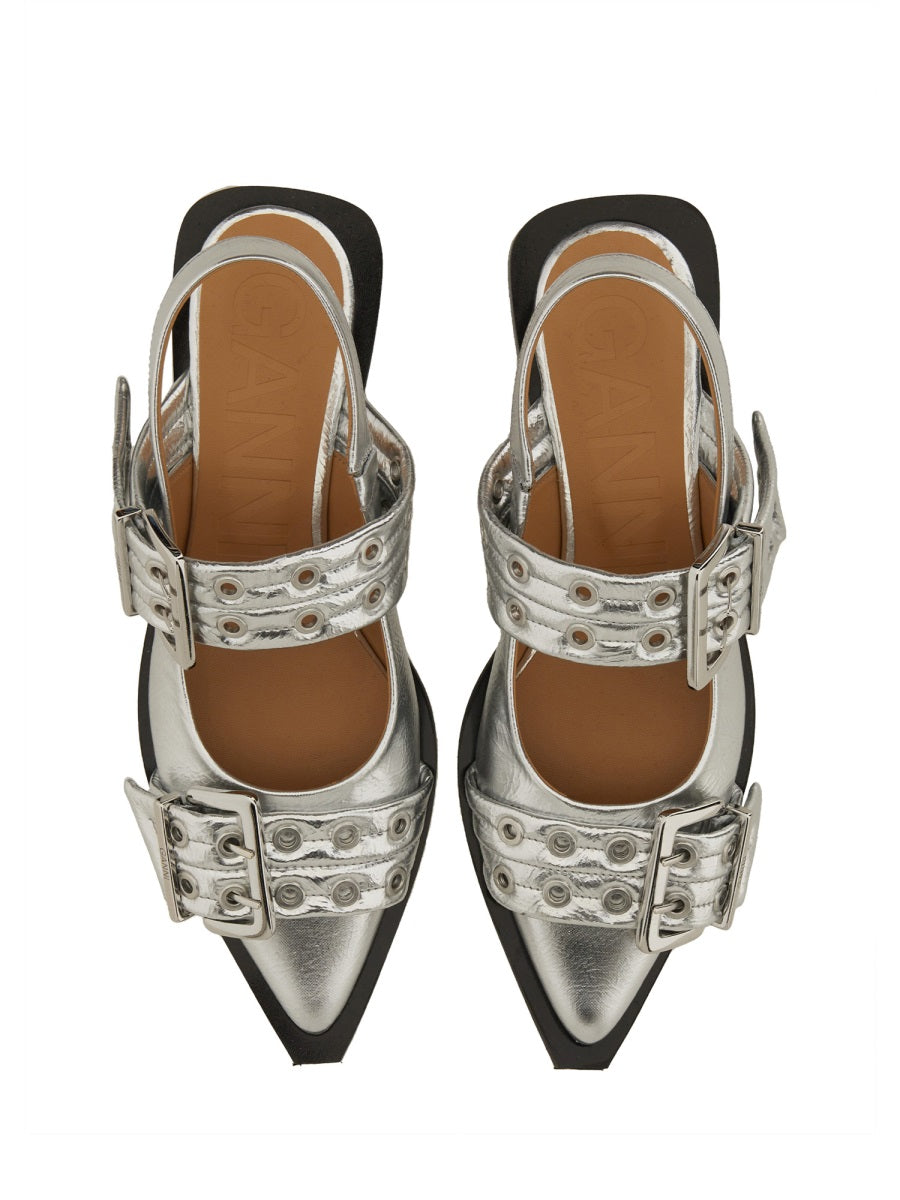 Ganni Women Ballerina With Buckle